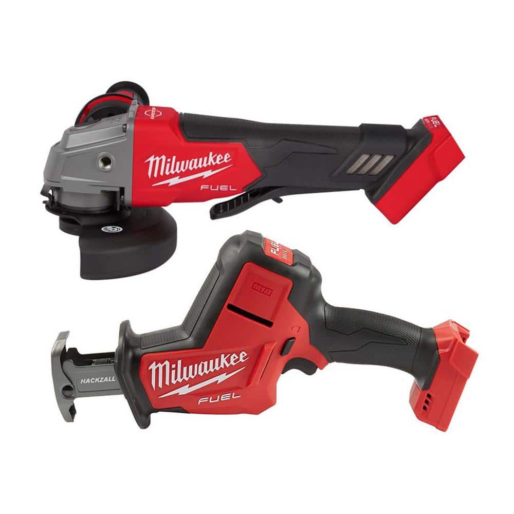 M18 FUEL 18V Lithium-Ion Brushless Cordless 4-1/2 in./5 in. Grinder w/Paddle Switch and Hackzall -  Milwaukee, 2880-20-2719-20