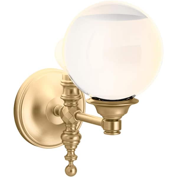 KOHLER Damask 1-Light Modern Brushed Gold Lacemaker Sconce