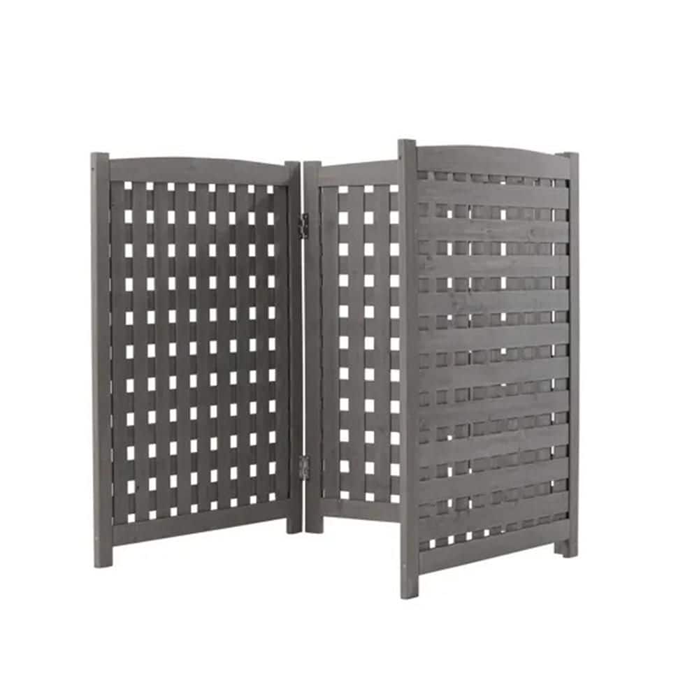 38 in. Cedar Privacy Screen Freestanding Outdoor Air Conditioner Garden Fen