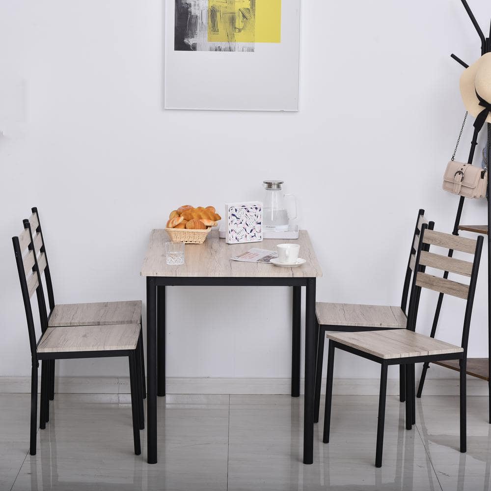 Black and Gray 5-Piece Modern Dining Table Set