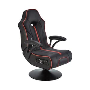 Torque Faux Leather Swivel Ergonomic Pedestal Gaming Chair in Black/Red with Arms