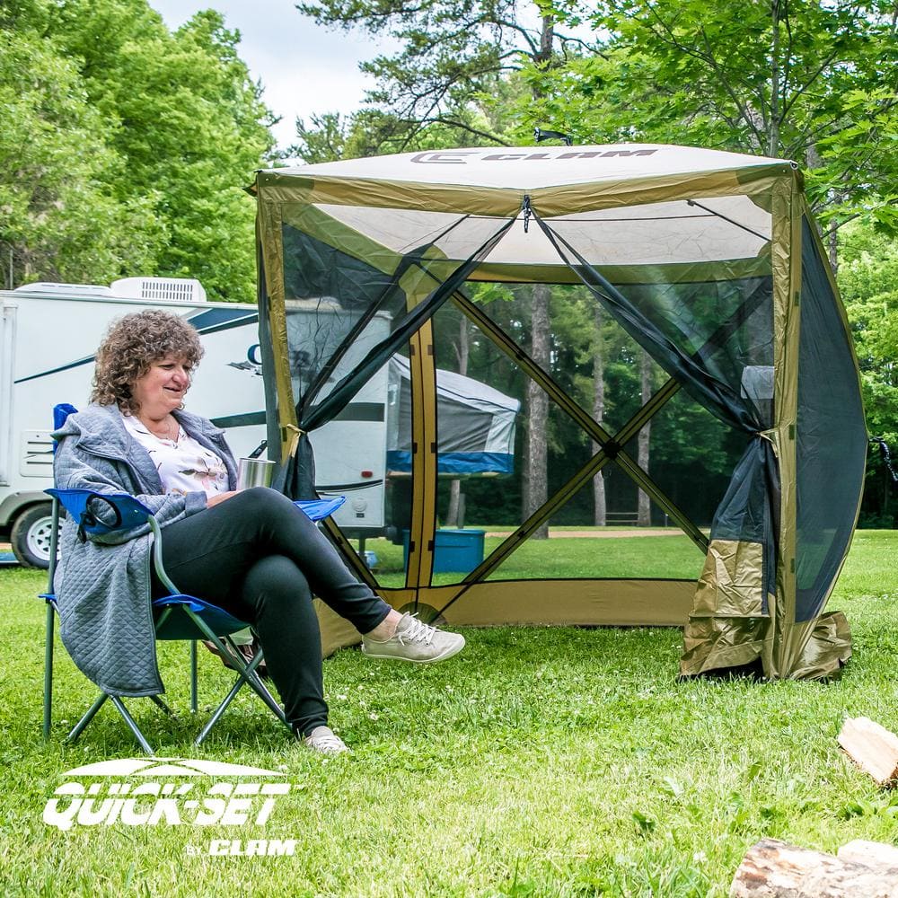 Green Fiberglass Portable Outdoor Camping Canopy Shelter