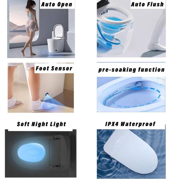 Boosicavelly Elongated Bidet Toilet with Heated Seat & LED Display