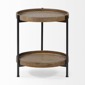 Mariana 16.93 in. Brown Wood End Side Table