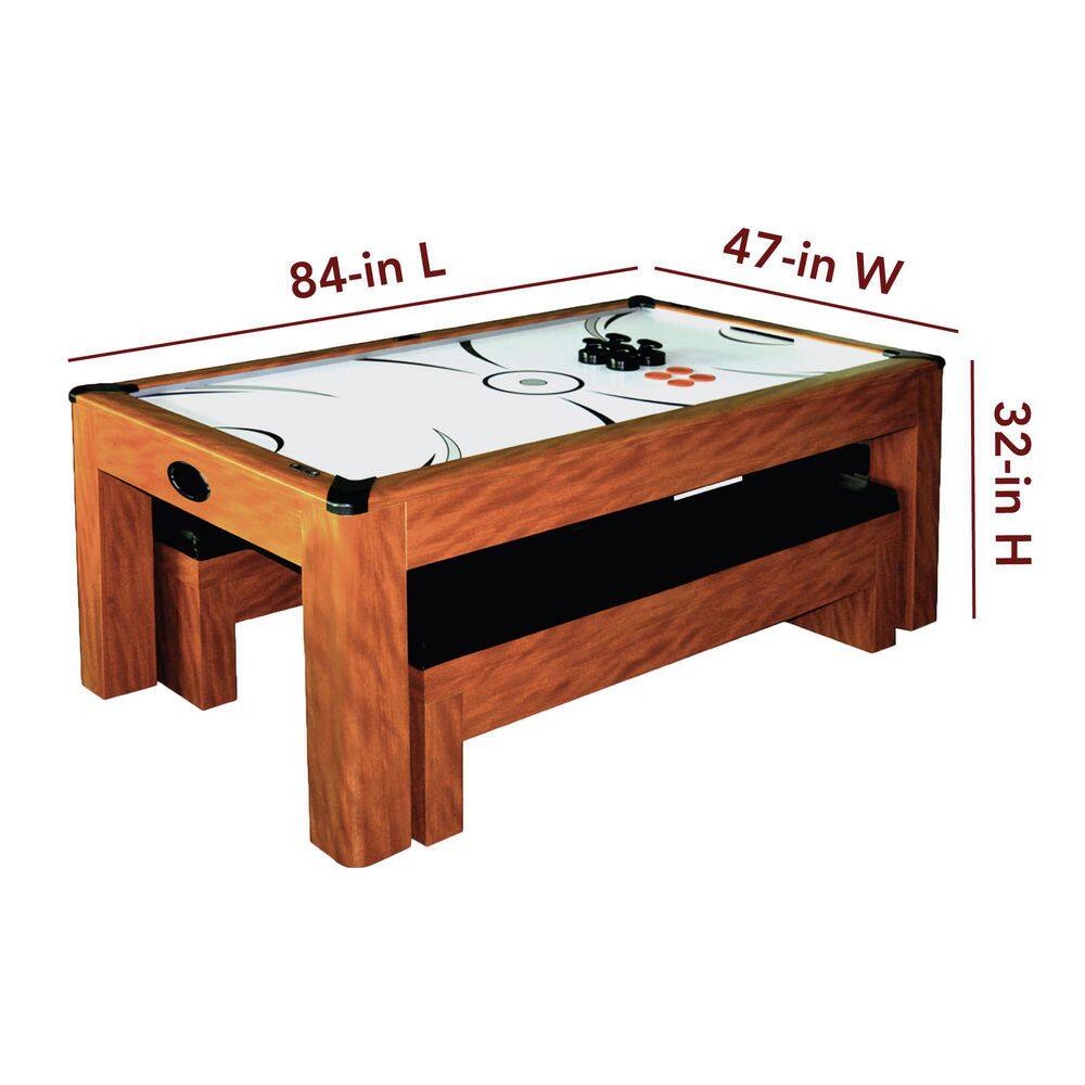 84" Light Cherry MDF Multi-Functional Air Hockey Table with Benches