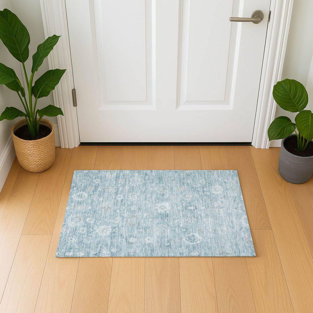 Mayfield Premium Machine Washable Abstract AMF1770 Blue 2 ft. x 3 ft. Area Rug price history on PriceWatchPro