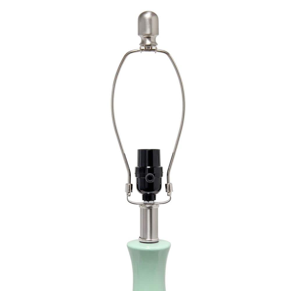 Aqua Ceramic Droplet Table Lamp with Fabric Shade