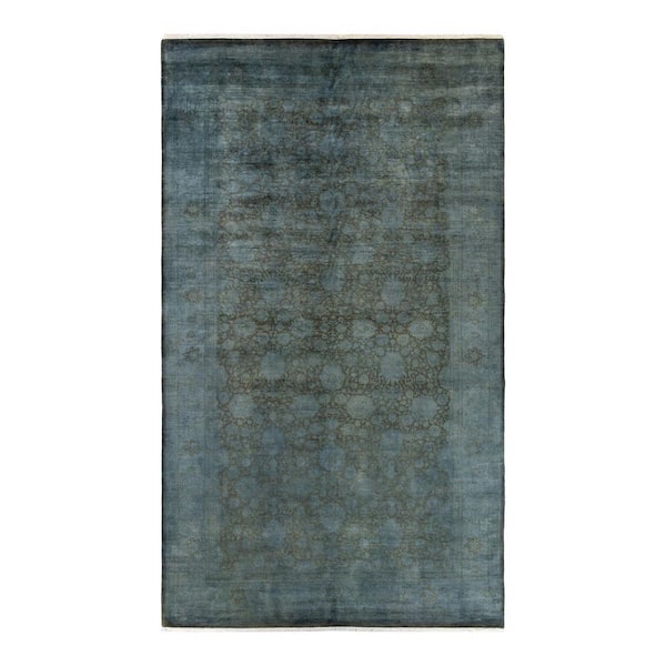 Overdyed Brown 8 ft. x 14 ft. Solid Wool Indoor Area Rug