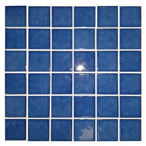 Monet Blue Pool Rated Square Mosaic 2 in. x 2 in. Glossy Porcelain Wall and Pool Tile (22 sq. ft./case)