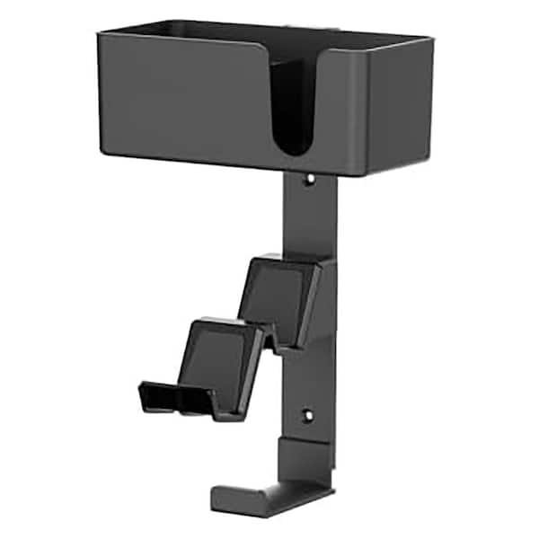 4-in-1 Wall Mount Holder Dual Game Controller Headphone Hanger with Anti-Slip Pads Detachable Desk Storage