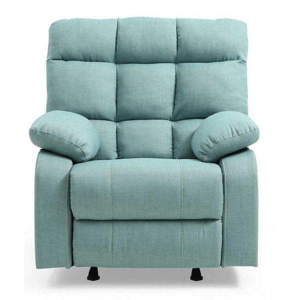 AndMakers Cindy Teal Fabric Upholstery Reclining Chair