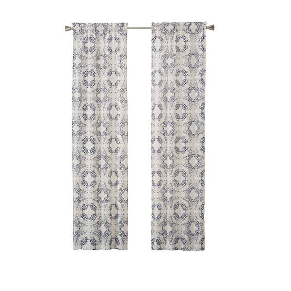 Pairs to Go Aldrich Window Curtain Panels in Indigo - 56 in. W x 84 in. L (2-Pack)