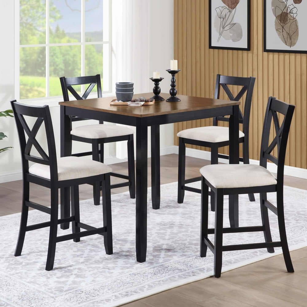 D5点ｾｯﾄ(No:1286319) beige-black-oak-polibi-dining-
