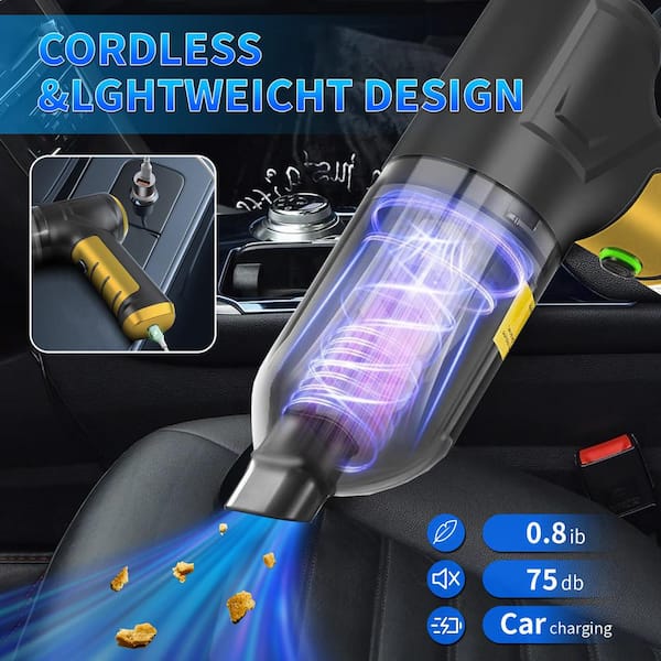 15 kPA Black and Yellow Bagless Corded HEPA Filter Handheld Vacuum for Multisurface