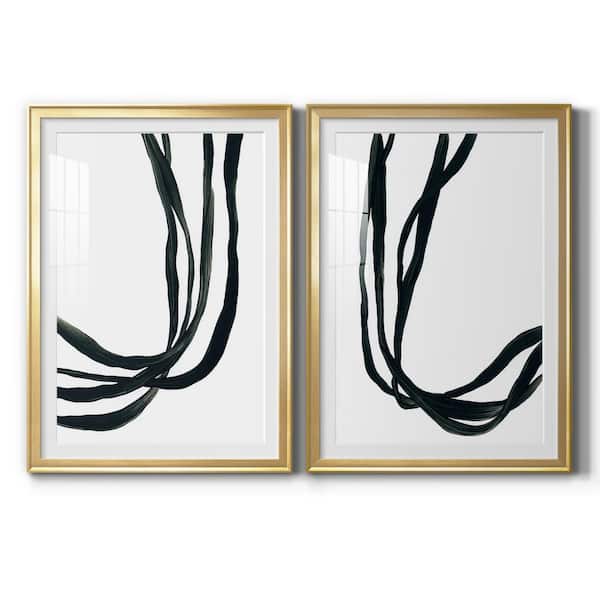 Wexford Home Onyx Ribbon I by Wexford Homes 2 Pieces Framed Abstract Paper Art Print 30.5 in. x 42.5 in.