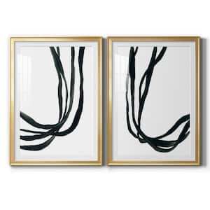 Onyx Ribbon I by Wexford Homes 2-Pieces Framed Abstract Paper Art Print 26.5 in. x 36.5 in.