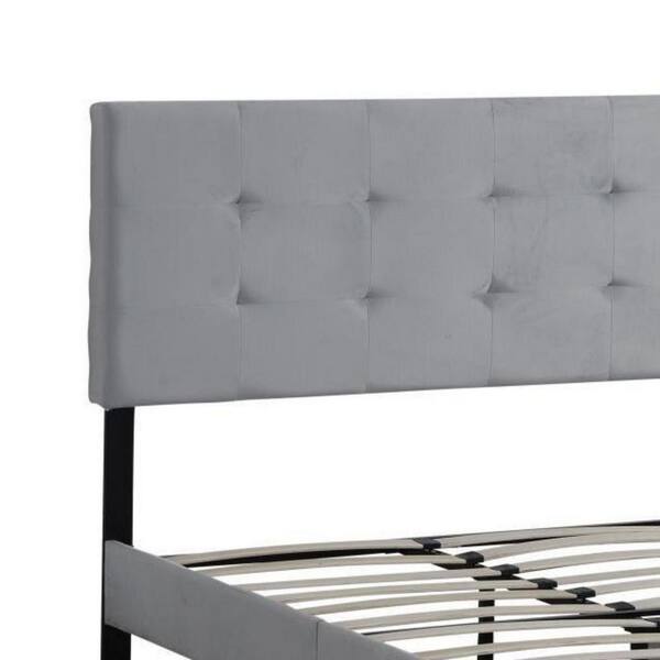 Upholstered Platform Bed Frame, King Size Platform Bed Frame With Headboard Upholstered Tufted Wooden Slats