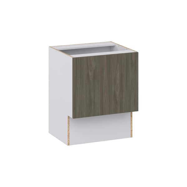 J COLLECTION Medora Textured Slab Walnut Assembled 24 in. W x 30 in. H x 21 in. D Accessible ADA Vanity Base Kitchen Cabinet