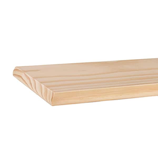 Pine Shelf with Beveled Edge - 36 in. x 7 in. x 0.75 in. - Unfinished Sanded Wood - DIY Home Decorative Wall Shelving