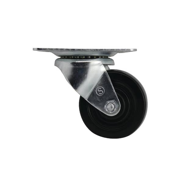 2-1/2-Inch Load Capacity Heavy Duty Rubber Caster Wheel with Swiveling Top Plate 175 lb 