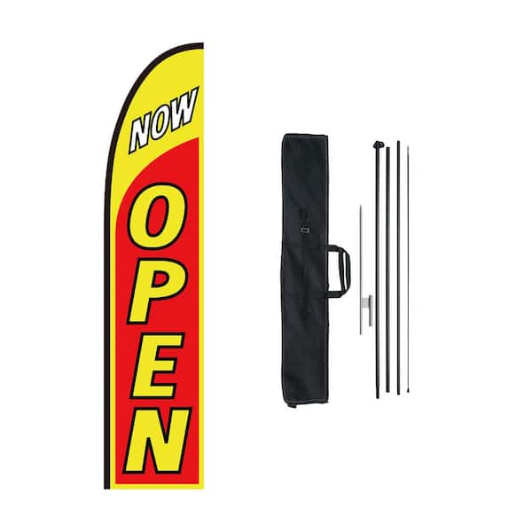 VEVOR 16.3 ft. Flagpole Kit Telescoping Feather Advertising  Flags Outside Banner Flag and Pole Business