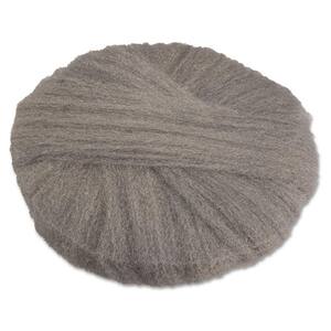 Radial Steel Wool Pads, Grade 0 (fine): Cleaning and Polishing, 17 in Dia, Gray, (12-Carton)