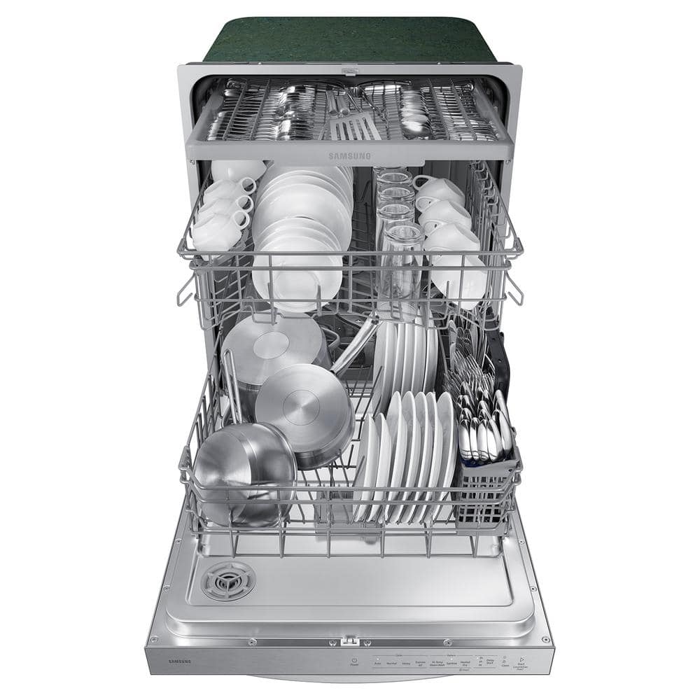 24" Stainless Steel Built-in Top Control Dishwasher with Adjustable Rack