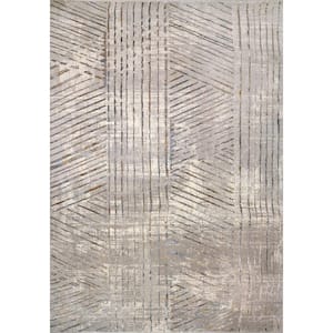 Gold 5 ft. 3 in. X 7 ft. 7 in. Grey/Ivory/Multi Geometric Indoor Area Rug
