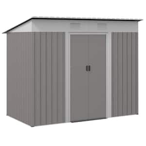 4 ft. x7 ft. Metal Backyard Tool Storage Shed with Dual Locking Doors, Steel Frame 25 sq. ft.