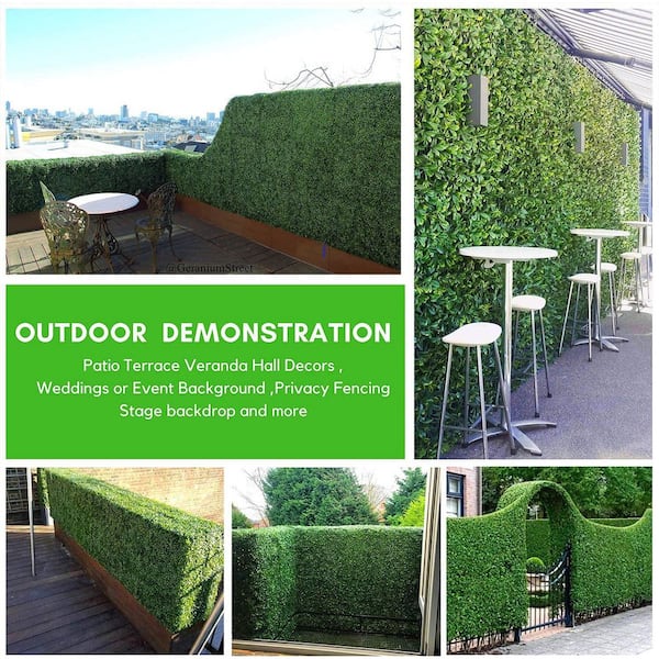 HEDGE MAZE 12- Piece 20 in. x 20 in. Artificial Boxwood Panels