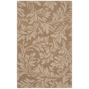 Impressions Light Brown Doormat 3 ft. x 5 ft. Floral Geometric Area Rug