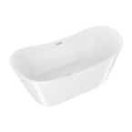 Empava Japanese Style 48 In. Acrylic Flatbottom Air Bath Freestanding ...