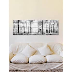 20 in. H x 60 in. W "White Light Forest" by Parvez Taj Printed White Wood Wall Art