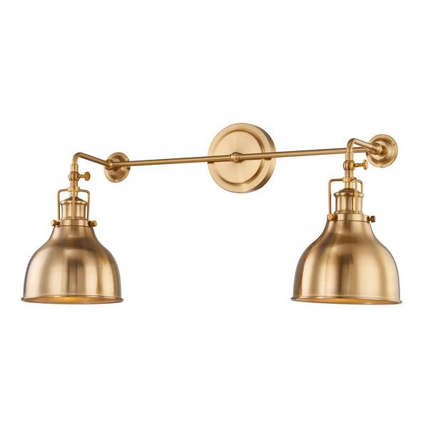 Titan Lighting Skillet 2-Light Burnished Brass Wall Sconce