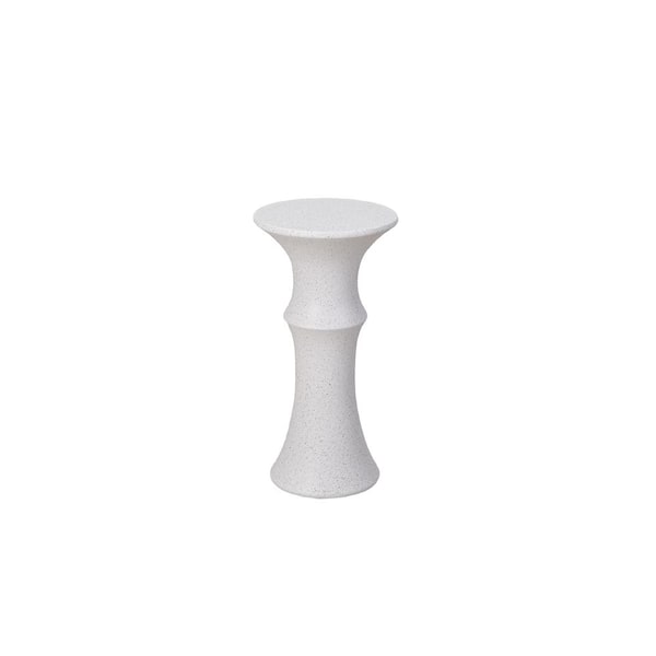Unbranded 11 in. White Novel Round Tabletop Magnesium Oxide Outdoor Side Table