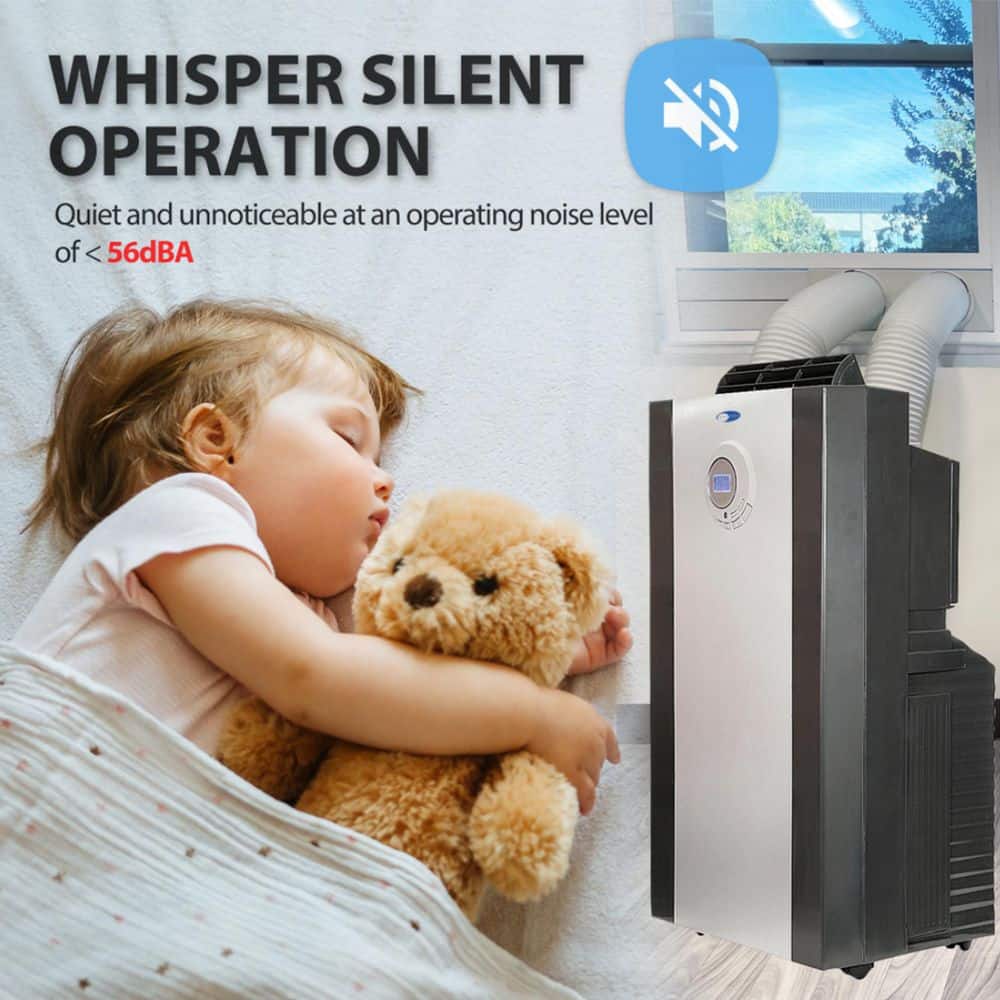 Platinum and Black 14000 BTU Dual Hose Portable Air Conditioner with Remote