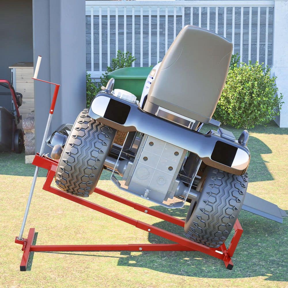800 lbs. Capacity Red Lawn Mower Lift for Riding Tractors, 45° Tilt Adjustable, 38.2 in. Maximum Working Length price history on PriceWatchPro