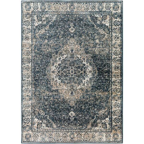 Livabliss Davaro Navy 8 ft. x 10 ft. Traditional Indoor Area Rug
