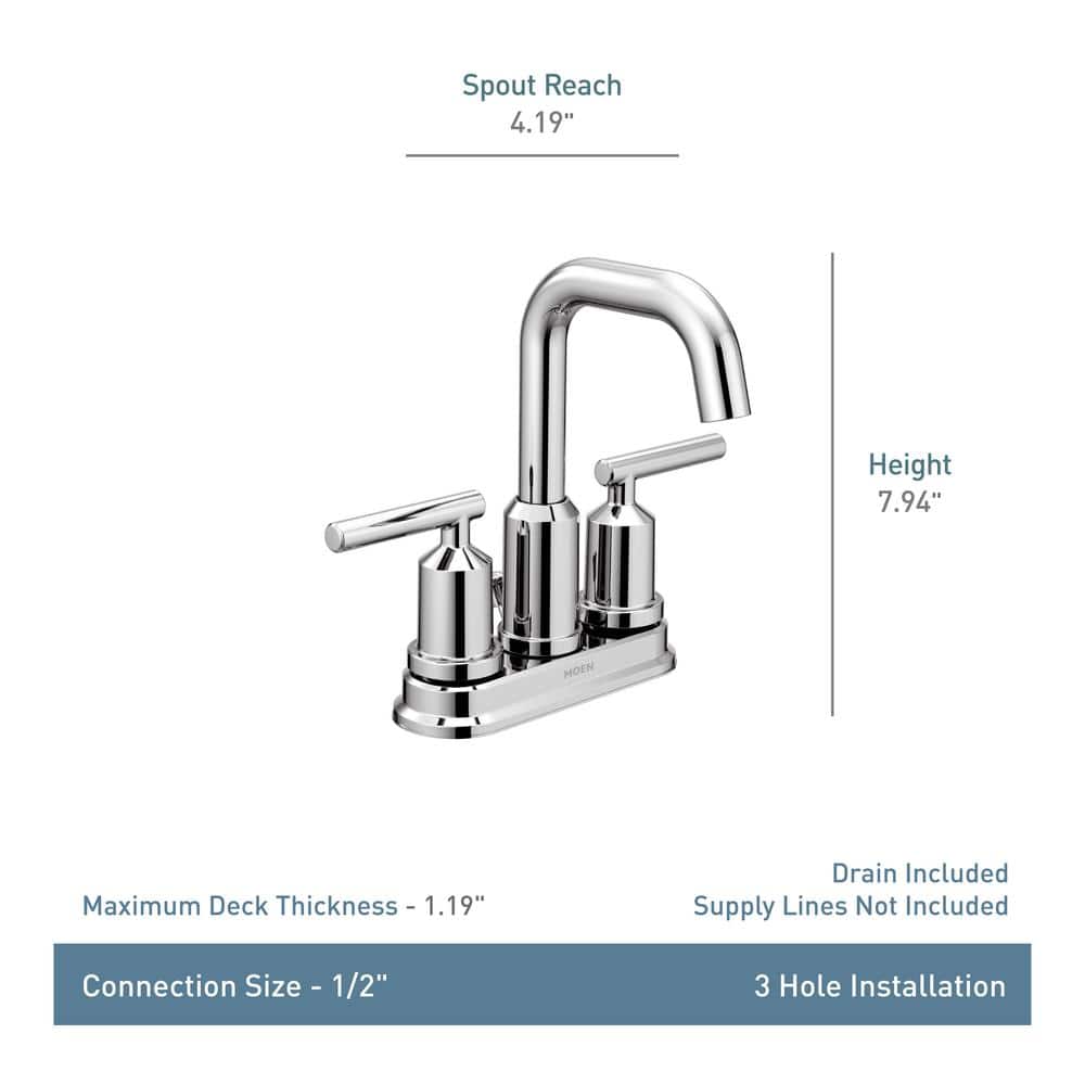 Gibson Chrome Two-Handle Centerset High Arc Bathroom Faucet
