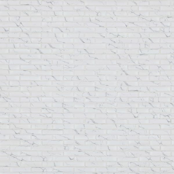 Carrara Subway 12 in. x 12 in. x 0.24 in. Matte Porcelain Mesh-Mounted Mosaic Floor and Wall Tile (0.98 sq. ft./Each)