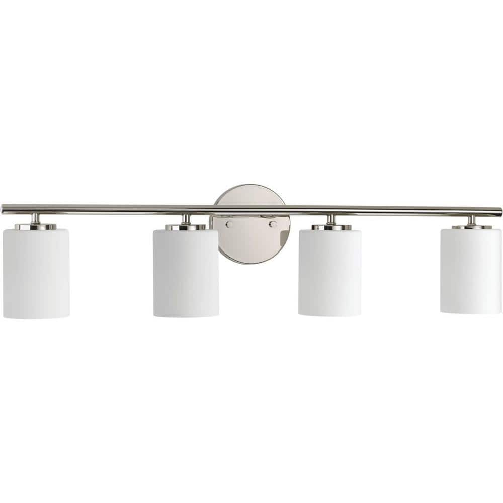 Polished Nickel 4-Light Modern Bath Vanity Fixture