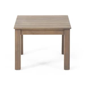 Temecula 15 in. Grey Square Wood Outdoor Patio Side Table
