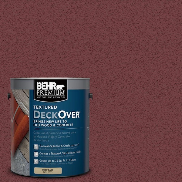 BEHR Premium Textured DeckOver 1 gal. #PFC-04 Tile Red Textured Solid Color Exterior Wood and Concrete Coating