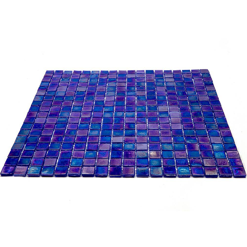 Skosh 11.6" x 11.6" Glossy Cobalt Blue Glass Mosaic Tile