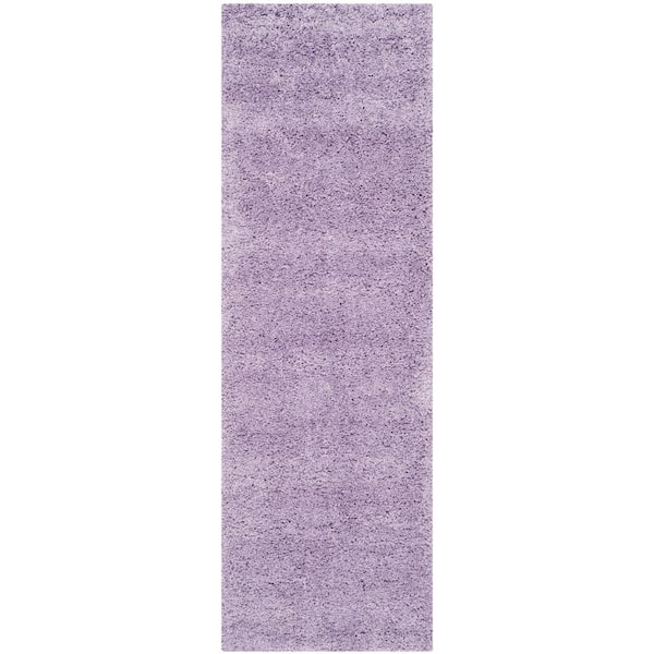 SAFAVIEH California Shag Lilac 2 ft. x 5 ft. Solid Runner Rug