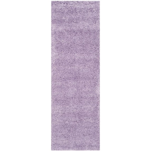 SAFAVIEH California Shag Lilac 2 ft. x 9 ft. Solid Runner Rug