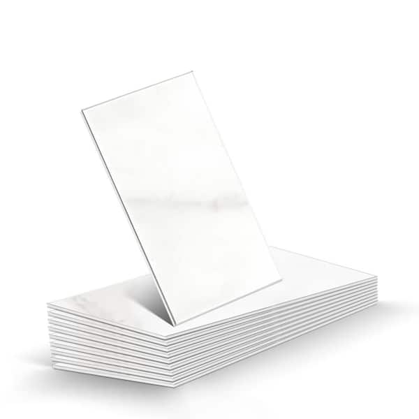 ilemong Peel and Stick Backsplash Tile 3 in. x 5.9 in. PVC Subway Tile Stick on Backsplash for Kitchen, White Marble (100-Tiles)