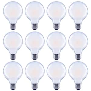 60-Watt Equivalent G25 Globe Dimmable Frosted Glass Filament Vintage Style LED Light Bulb Daylight (12-Pack)
