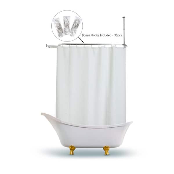 Utopia Alley 180 In X 70 White, How To Put A Shower Curtain Around Clawfoot Tub