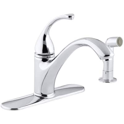 Forte Single-Handle Standard Kitchen Faucet with Side Sprayer in Polished Chrome